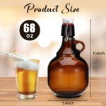 4-Pack Amber Glass Growlers for Home Brewing