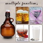 4-Pack Amber Glass Growlers for Home Brewing