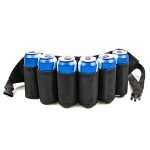 Adjustable 6-Pack Beer Belt Holder - Black
