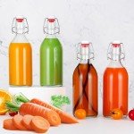 YEBODA 16oz Glass Swing Top Bottles - 6 Pack