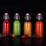 YEBODA 16oz Glass Swing Top Bottles - 6 Pack