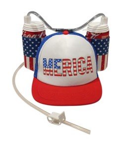 USA Merica Drink Helmet with Adjustable Straw