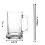 SOUJOY 8 Pack 12 Oz Glass Beer Mugs