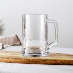 SOUJOY 8 Pack 12 Oz Glass Beer Mugs