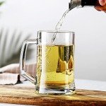 SOUJOY 8 Pack 12 Oz Glass Beer Mugs