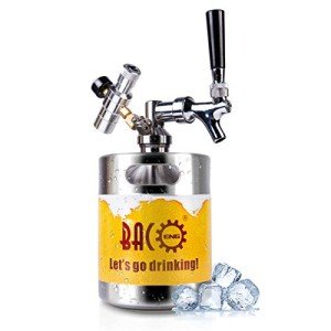 BACOENG 64 oz Pressurized Keg Growler for Homebrew