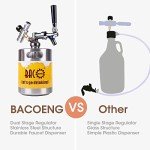 BACOENG 64 oz Pressurized Keg Growler for Homebrew