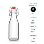 YEBODA 8oz Glass Swing Top Bottles (9 Pack)
