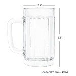 4 Pack 16oz Heavy Glass Beer Mugs
