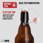 Set of 12 Amber Flip Top Beer Bottles