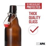 Set of 12 Amber Flip Top Beer Bottles