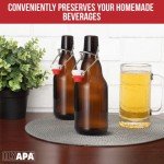 Set of 12 Amber Flip Top Beer Bottles