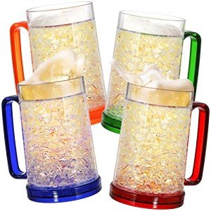 Fasmov 4-Pack Freezer Beer Mugs - 16oz