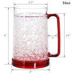 Fasmov 4-Pack Freezer Beer Mugs - 16oz