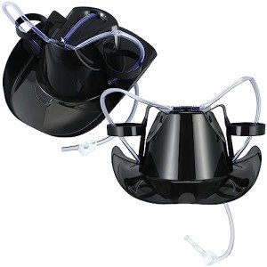 Jenaai Black Juice Helmet Party Hat with Straws