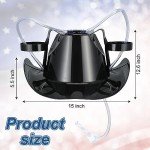 Jenaai Black Juice Helmet Party Hat with Straws