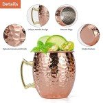 Set of 4 Hammered Copper Moscow Mule Mugs