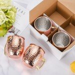 Set of 4 Hammered Copper Moscow Mule Mugs