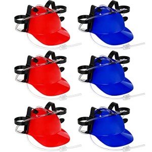 Funny Beer Helmet with Straw - 6 Pieces Set
