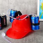 Funny Beer Helmet with Straw - 6 Pieces Set