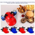 Funny Beer Helmet with Straw - 6 Pieces Set