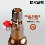 Set of 12 Flip Top Amber Beer Bottles