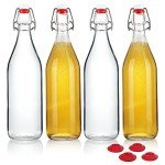 YEBODA 32 oz Clear Glass Bottles with Stoppers