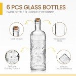Assorted Clear Glass Bottles with Corks, 6-Pack