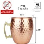 Set of 4 Copper Moscow Mule Mugs 19oz