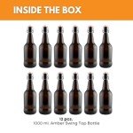 Swing Top Glass Bottles - 33 oz, Pack of 12