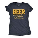 Funny Beer Babe T-Shirt for Women - Navy