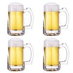 Set of 4 Heavy Beer Mugs, 12.5oz