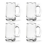 Set of 4 Heavy Beer Mugs, 12.5oz