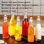 ZEBEIYU Swing Top Glass Bottles 16oz,Glass Beer Bottles With Airtight Caps for Home Brewing,Kombucha, 2nd Fermentation, Water Kefir, Beverages, Soda, Oils, Vinegar, Limoncello（6 Pack