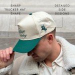 Vintage Trucker Hat | Country Cowboy Cute Preppy Retro Western Trucker Hats | Men Women Trendy Snapback | Tan Red Green Black (Vintage Cowboy | Green)