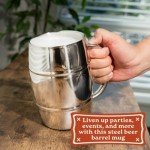 Beer Mugs - Viking Cup for Beer Enthusiasts - Beer Stein Mug for Men - Unique Barrel Design - Versatile Beer Accessories - Ideal Coffee Tumbler - 34 oz Barrel Beer Mug by Quickshot