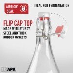 Ilyapa 16 oz Clear Flip Top Glass Beer Bottles for Home Brewing, Set of 12