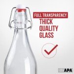 Ilyapa 16 oz Clear Flip Top Glass Beer Bottles for Home Brewing, Set of 12