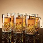 Frcctre 6 Pack 16 Oz Glass Beer Mug, Large Beer Glasses Steins with Handle and Stainless Steel Straws, Crystal Lead-Free Drinking Glasses Water Cups for Beer, Juice, Beverage, Bar