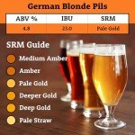 My Brew Supply German Blonde Pils Beer Brewing Kit | European 2-Row Pale Ale Malt | Munich Light Grain | Hallertau Pellet Hops | LalBrew Nottingham Yeast | 5 Gallon Advanced All Grain Home Brewing