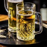 Frcctre 6 Pack 16 Oz Glass Beer Mug, Large Beer Glasses Steins with Handle and Stainless Steel Straws, Crystal Lead-Free Drinking Glasses Water Cups for Beer, Juice, Beverage, Bar