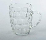 Home Products Essentials 2 Pack Glass Dimpled Stein Beer Mug with Large Handle - 17 oz. -Dishwasher Safe - For All Beverages (2pk Dimpled)
