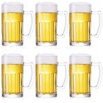 TUSAPAM 6 Pack Heavy Beer Mugs, Large Beer Glasses with Handle, 20 Ounce Glass Steins, Classic Beer Mug glasses Set
