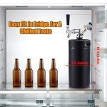 128oz Draft Beer Dispenser - Mini Beer Keg for Home Bar, Pressurized Stainless Steel Portable Beer Growler Tap System, Mini Kegerator, Beer Gifts For Men and Beer Lovers (Matte Black)