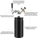 128oz Draft Beer Dispenser - Mini Beer Keg for Home Bar, Pressurized Stainless Steel Portable Beer Growler Tap System, Mini Kegerator, Beer Gifts For Men and Beer Lovers (Matte Black)
