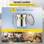 VEVOR Alcohol Still 13GAL/50L, Alcohol Distiller with Thumper Keg, Distillery Kit for Alcohol with Copper Tube & Build-in Thermometer & Water Pump