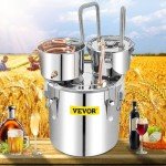 VEVOR Alcohol Still 13GAL/50L, Alcohol Distiller with Thumper Keg, Distillery Kit for Alcohol with Copper Tube & Build-in Thermometer & Water Pump