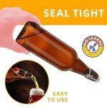 eispap Amber Beer Bottles with Flip Caps, 16oz 8 Pack Glass Bottle with Swinging Top for Airtight Lids, Home Brewing and Fermentation Kombucha, Vanilla Extract, Beverage, Water