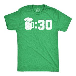 Mens Beer Thirty T Shirt Funny Drinking Saint Patricks Day Sarcastic Irish Tee Funny T Shirts Saint Patrick's Day Apparel for Men Cool Drinking T Shirt Green XL