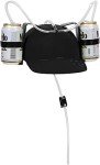 EZ DRINKER Beer & Soda Guzzler Helmet - Drinking Hat (Black)